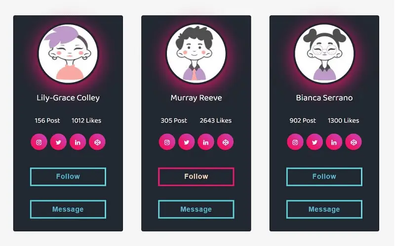 Profile Cards – CSS Grid