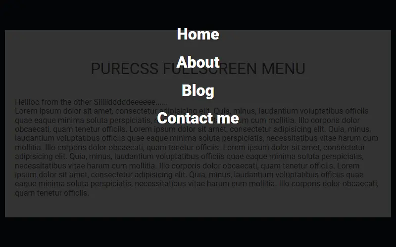 Pure CSS Fullscreen Menu