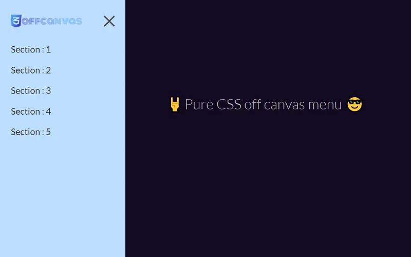 Pure CSS Off Canvas Menu