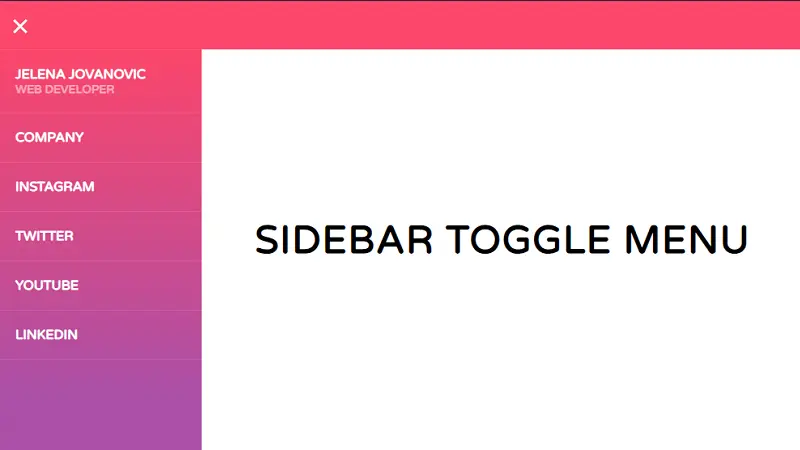 Pure CSS Sidebar Toggle Menu