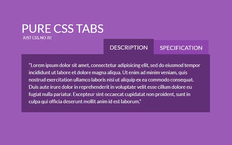 Pure CSS Tabs