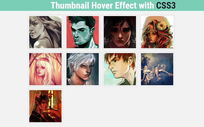 Pure CSS Thumbnail Hover Effect