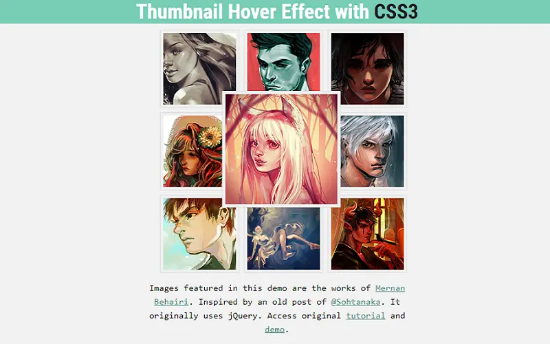 Pure CSS Thumbnail Hover Effect