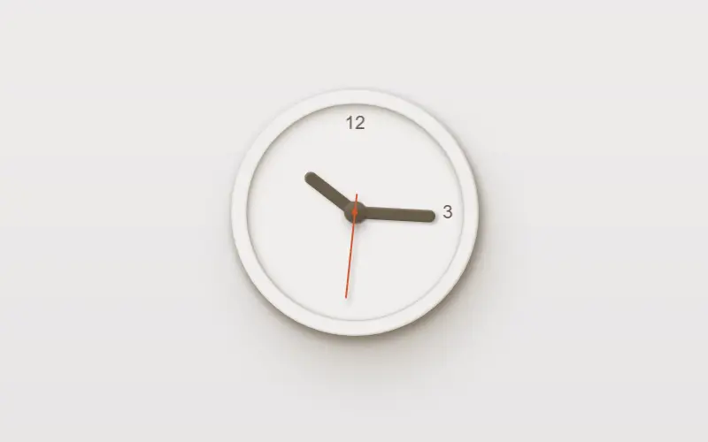 Realistic Minimal CSS Clock