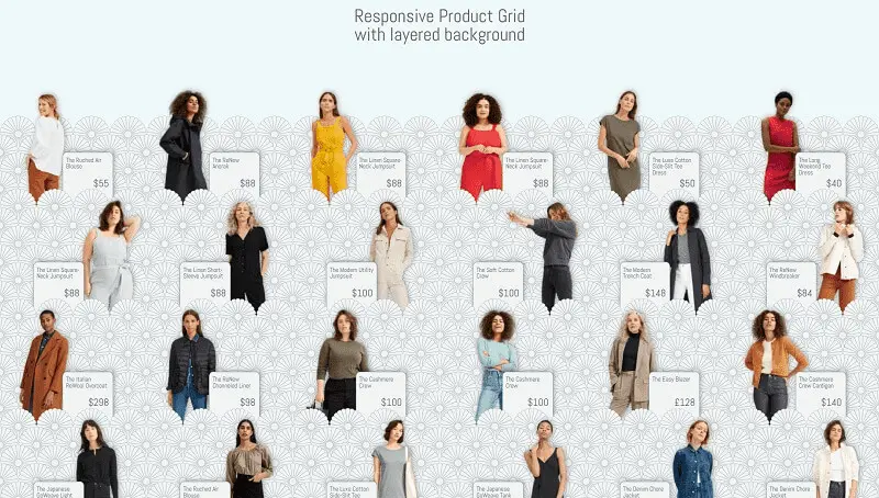 Responsive Product Grid With Layered