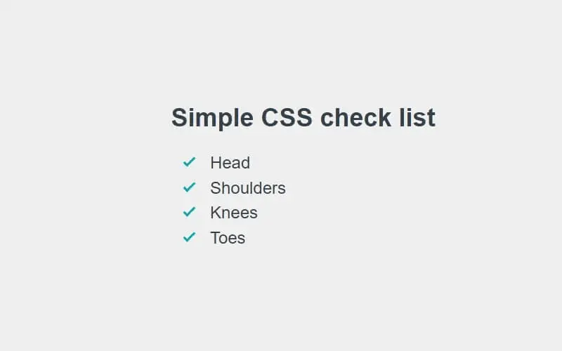Simple CSS Check List