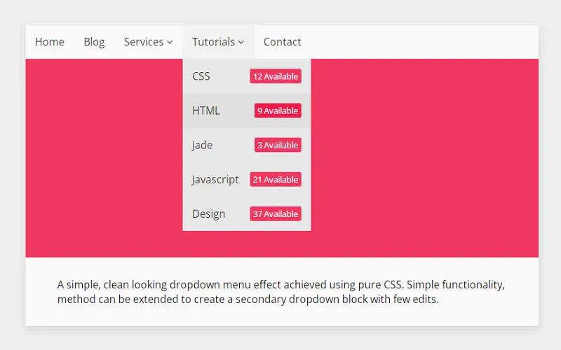 Simple Pure CSS Dropdown Menu