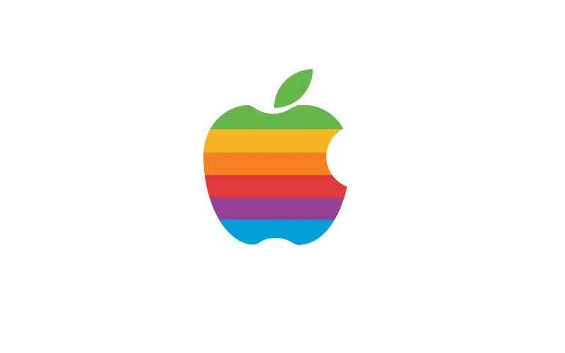Single Element Rainbow Colored Apple Logo