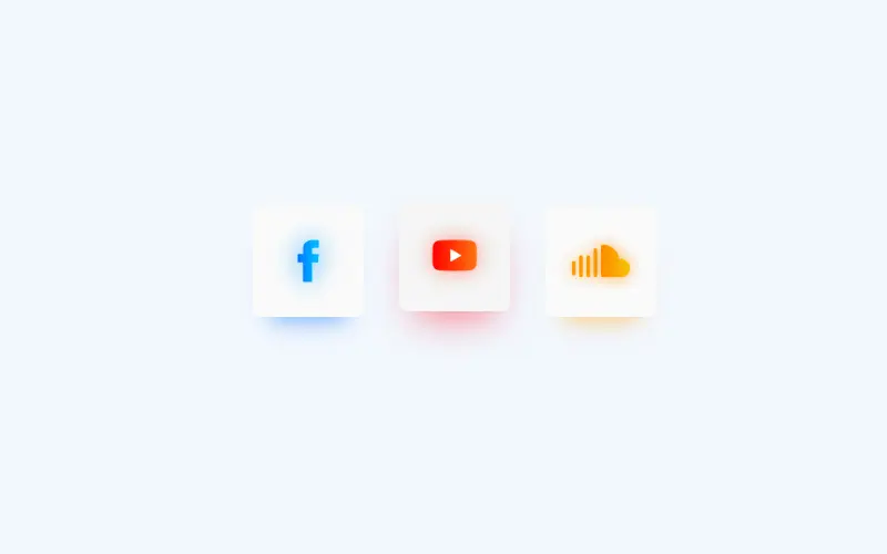 Social Media Buttons With Neon CSS Glow Effect