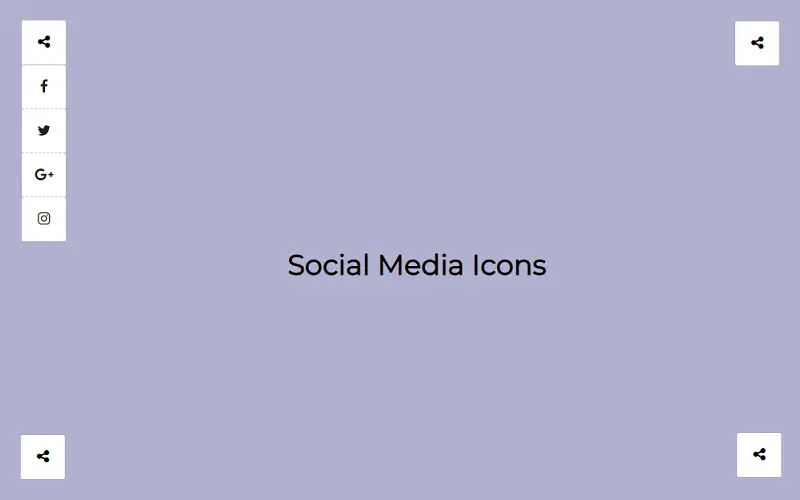 Social Media Icons Share