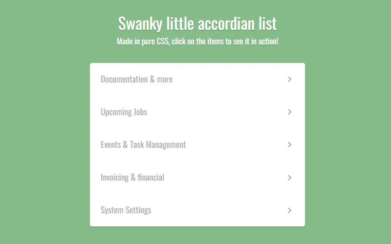Swanky Little Accordian List