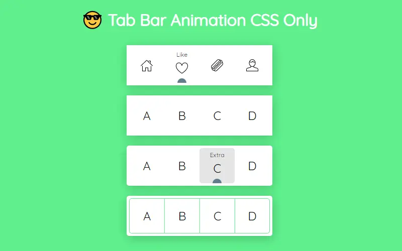 Tab Bar Animation CSS Only