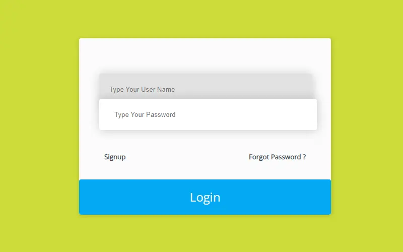 Trendy Login Screen User Interface: CSS Forms