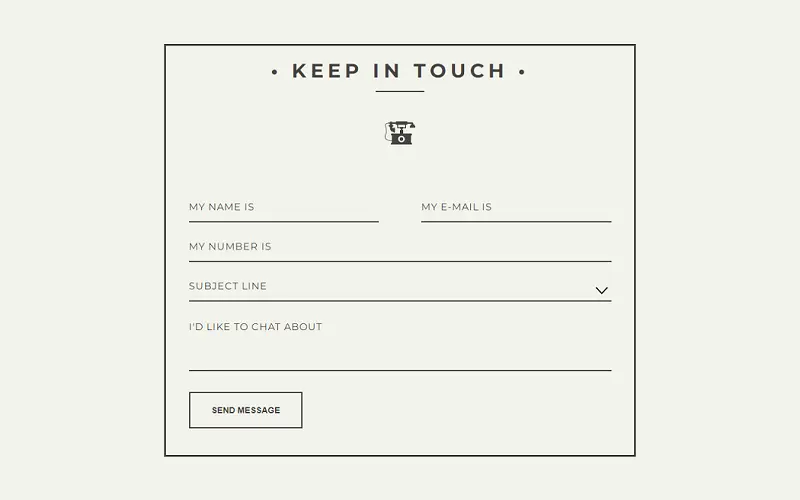 Vintage Inspired Contact Form