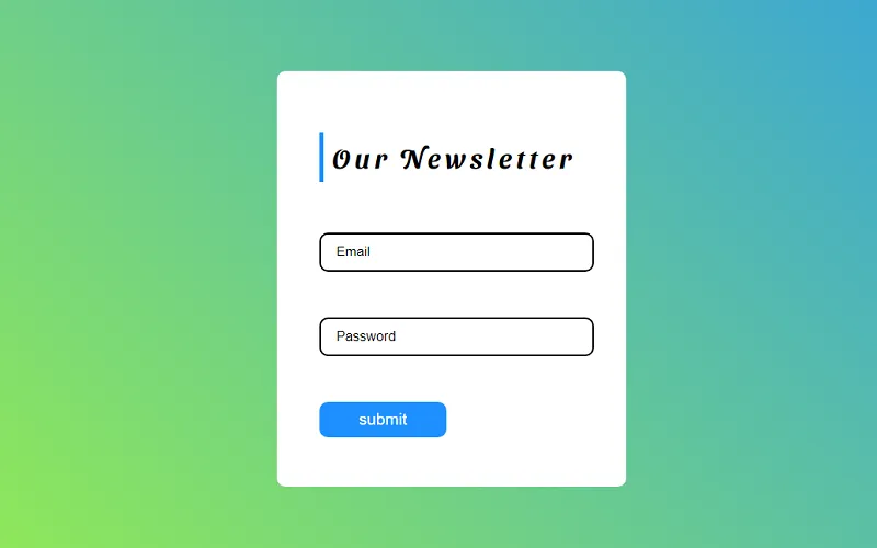 CSS Newsletter with Animated Floating Input Labels