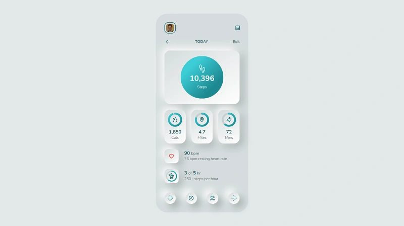 Neumorphic Fitbit UI