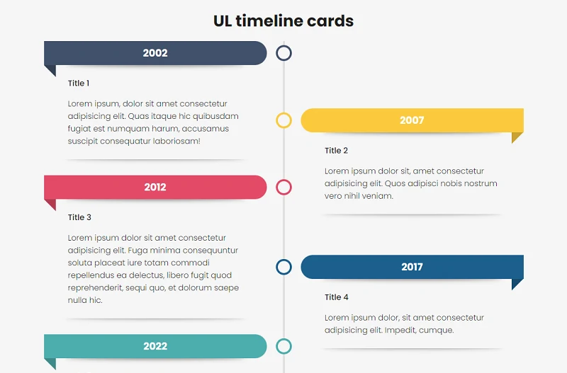 UL Timeline Cards