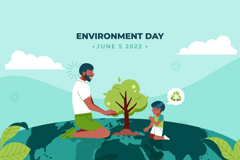 Flat World Environment Day Background