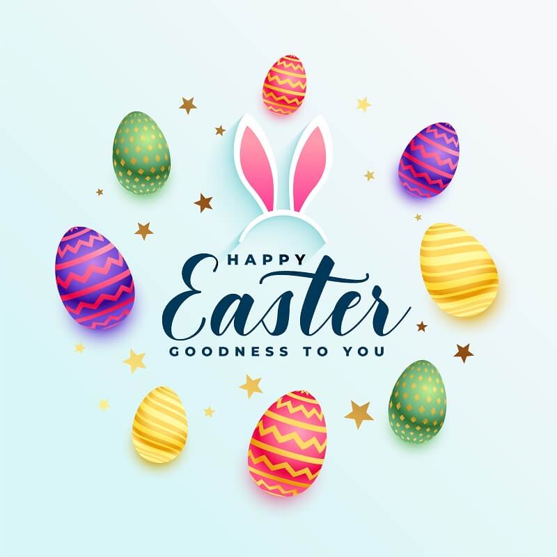 Realistic 3d Happy Easter Card