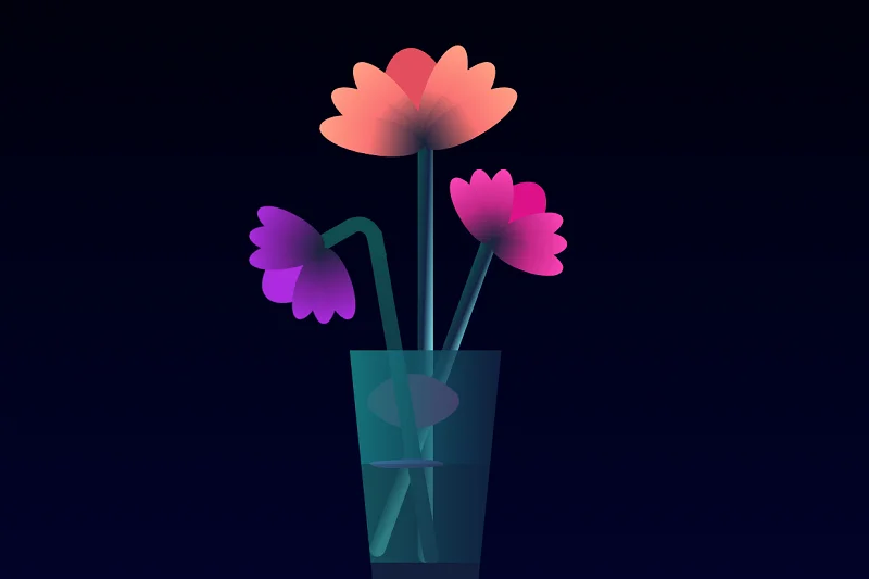 Pure CSS Blooming Flowers with Falling Leaves